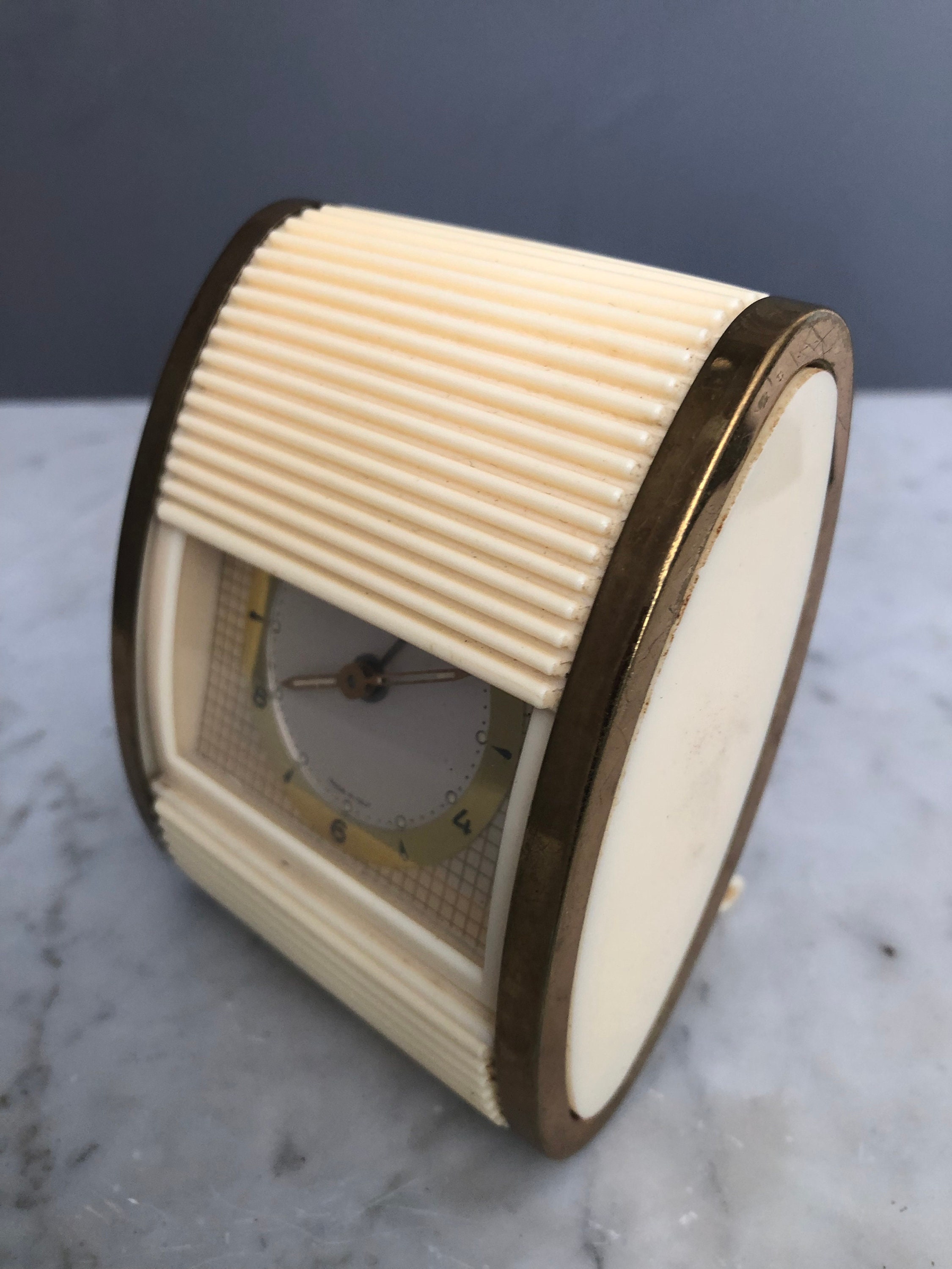 Veglia Travel Alarm Clock With Roller Shutter is in Good Condition
