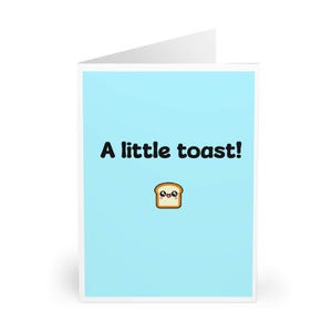 Une petite carte de toast – Carte de voeux drôle de toast | Jeu de mots de félicitations mignon, carte de célébration pour un nouvel emploi, un mariage, un anniversaire et une victoire