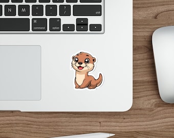 Cartoon Otter Sticker – Waterproof Vinyl Decal for Laptop, Journal