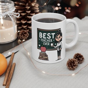 Best Teacher Ever Mug | Teacher Gift for Appreciation Day or End of Term | Cute Coffee Cup for Educator Mentor Hero