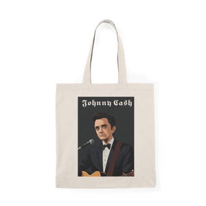 The Johnny Cash Tote Bag – Music Legend Cotton Shopper – 100% Recycled Festival Tote – Country Music Gift – Man in Black
