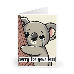 Désolé pour la perte de votre carte | carte de sympathie de koala | Carte réconfort pour un deuil, des funérailles, un deuil, une pensée pour vous | Carte d'assistance en douceur