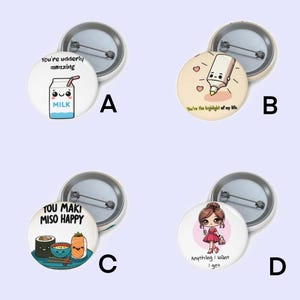 Positive Vibes Pin Badge Bundle – Cute Motivational Pins | Kawaii Pun Badges | Uplifting Gift for Her | Affirmation Gifts | Mini Pins