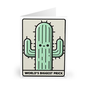 Carte La plus grosse piqûre du monde • Carte de voeux drôle de cactus • Anniversaire, félicitations ou juste parce que • Carte sarcastique, coquine, pleine d'esprit