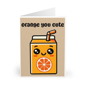 CARTE DE JOINT MIGNON – « Orange, tu es mignonne » | Salutations espiègles pour les anniversaires, encouragements, amitié, pensée pour vous, soleil au quotidien