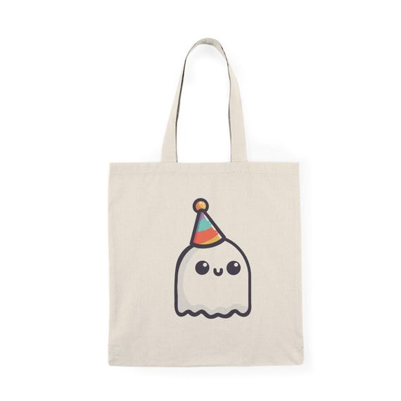 Bolsa de tela con diseño de fantasma de fiesta: divertida bolsa de - Main Image