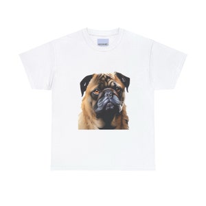 Camiseta de Pug con dibujos animados / Divertida camiseta para amantes de los perros / Gildan de algodón grueso / Bonita camiseta de animales / Regalo para dueños de mascotas / Camiseta Pug suave y cómoda (Reino Unido)
