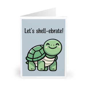 Let's Shell-ebrate kaart | Grappige wenskaart schildpad woordspeling | Verjaardag, promotie, gefeliciteerd of gewoon omdat | KEOLIX Handmade