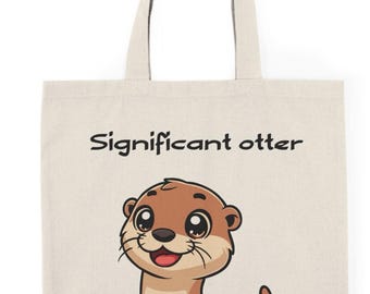 Bolso de mano Significant Otter / Bolsa de compras de algodón / 100% algodón reciclado / bolso divertido / bolso de mano
