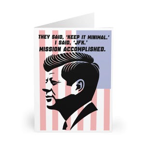 BOLD MINIMALIST card – JFK Silhouette | Iconic Inspirational Greeting, History Lover’s Gift, Leadership Tribute, Graduation or Birthday