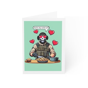 Cartão de amor engraçado You're My Cutie Pie • Cartão de confeitaria de soldado fofo • Cartão de dia dos namorados, aniversário, aniversário, só porque sim para ele ou ela
