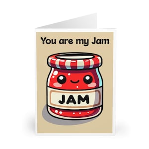 CUTE GREETING – “You Are My Jam” | Kawaii Jam Jar Design, Birthday, Valentine & Thank You Greeting, Handmade UK