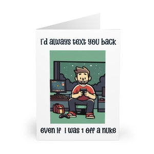 Lustige Valentinstagskarte • Ich würde immer eine Textnachricht zurück • Gamer & Tech-Humor für Sie und Ihn • Liebe, Lachen und Retro-Konsolendesign