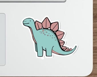 Pegatina impermeable de estegosaurio / Calcomanía de dinosaurio adorable para portátil o cuaderno