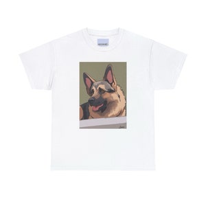 Cartoon German Shepherd T-Shirt | Cute Dog Tee | Animal Lover Shirt | Pet Owner Gift | Funny German Shepherd Outfit | Dog Parent Gift