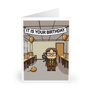 É o seu cartão de aniversário | Humor minimalista inspirado no escritório | Cartão de aniversário engraçado, seco e espirituoso para colegas de trabalho, amigos ou fãs | KEOLIX