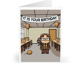 Tarjeta de cumpleaños &quot;Es tu cumpleaños&quot; / Humor minimalista inspirado en la oficina / Tarjeta de cumpleaños divertida, ingeniosa y concisa para compañeros de trabajo, amigos o fans / KEOLIX