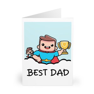 Best Dad Superhero Grußkarte | Lustige Vatertags- oder Geburtstagskarte für Ihn | Auffälliges Comic-inspiriertes Design
