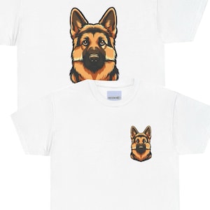 Camiseta de pastor alemán / Camiseta de perro fiel para amantes de las mascotas / Elegante camiseta de cachorro de dibujos animados / Regalo de animales para ella o él / Diseño de perro Keolix