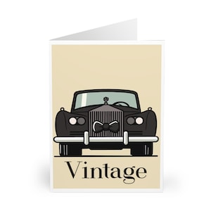 vintage Rolls Royce carte de vœux | Carte d'anniversaire élégante de voiture classique | Carte d'anniversaire de luxe | Un souvenir intemporel pour lui ou elle