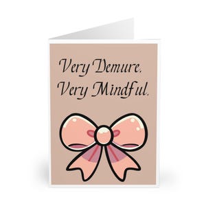 Carte très sobre, très attentionnée | Design élégant avec noeud de dessin animé | Merci, encouragement, juste parce que | Cadeau doux et attentionné