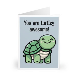 You Are Turtley Awesome Card | Leuke aanmoediging voor woordspeling met schildpad | Grappige opbeurende kaart voor kinderen, vrienden, prestaties, gewoon omdat