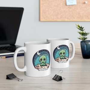 Silly Creature, Love Is for Humans” Mug 11 oz – Whimsical Cartoon Cup, Funny Positive Gift, Dishwasher & Microwave Safe, UK Seller