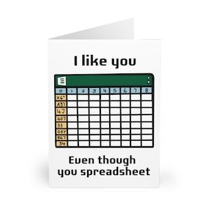 Je t'aime même si tu es Tableur | de travail drôle de Zazzle.be Liste d'envies Vous avez des idées ? Excellente humeur | Carte de voeux de bureau pour collègues ou partenaires | KEOLIX