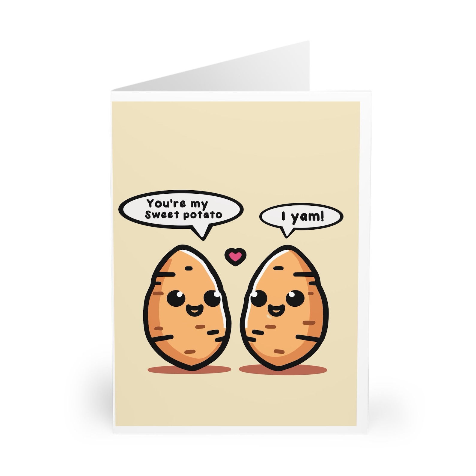 You're My Sweet Potato Card • Cute Funny Love Pun for Valentine’s, Anniversary, Birthday • Wholesome Food Greeting Card for Him or Her