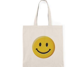 Smiley Face Tote Bag - Sustainable, Eco-Friendly, and Cheerful | 100% Recycled Cotton Tote Eco-Friendly Smiley Face Tote Bag