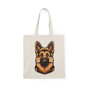 Bolsa de tela con dibujos de pastor alemán: regalo de algodón reciclado con la raza de perro/bolsa ecológica para amantes del pastor alemán, paseos con perros y visitas al veterinario.