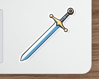 Autocollant épée dessin animé IMPERMÉABLE – Décalcomanie en vinyle Fantasy Hero | Sticker gaming aventure étanche pour ordinateur portable, console, ordinateur portable ou cadeau