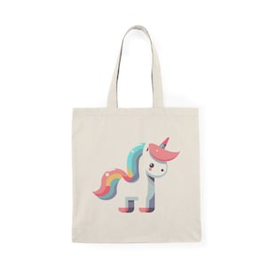 Bonita bolsa de unicornio minimalista: regalo mágico y ecológico / Diseño de dibujos animados para niños, adolescentes y adultos