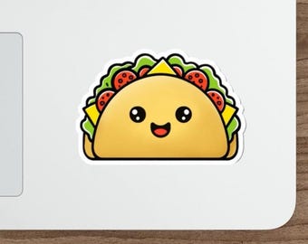 Cute Taco Sticker | Waterproof Handmade Glossy Vinyl Decal