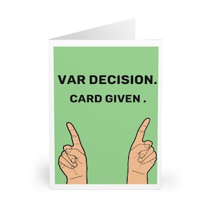 "Lustige VAR Fußball Karte • ""Karte gegeben"" Schiri-Designer Design • Fußball-Geburtstag oder Glückwünsche • Sportliebhaber Geschenk • Lustiger Gruß für Sie und Ihn."