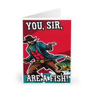 LUSTIGER GRUSS – “You, Sir, are a Fish” | Geburtstag & Dankeschön-Gruß, handgefertigtes UK-Design