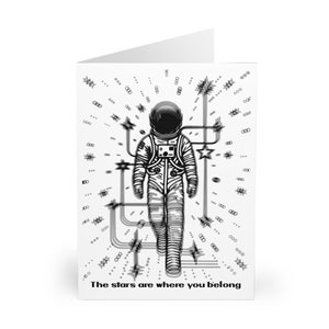 The Stars Are Where You Belong Card • Astronaut Galaxy Greeting • Romantic Space Card for Him or Her • Cosmic Anniversary or Birthday Gift