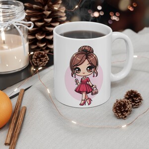 Princess in Pink Dress” Mug 11 oz – Whimsical Royal Coffee Cup, Fairy-Tale Cat Lover’s Gift, Dishwasher & Microwave Safe, UK Seller
