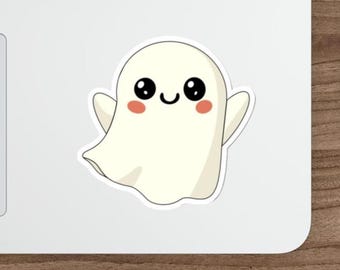 WATERPROOF Cute Halloween Ghost Waterproof Sticker – Spooky Sweet Halloween Decor for Laptops, Bottles & More