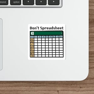WODOODPORNA naklejka „Nie używaj arkusza kalkulacyjnego” Zabawna naklejka winylowa do biura Excel | Wodoodporna naklejka na laptopa, notatnik, prezent dla analityka lub współpracownika