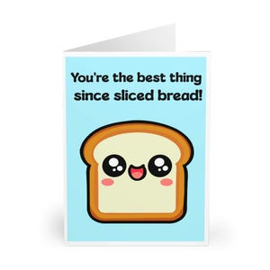 BREAD LOVE CARD – Le meilleur cadeau depuis le pain tranché | Jolie carte de jeu de mots pour amis, partenaires, famille | Carte édifiante drôle de tous les jours