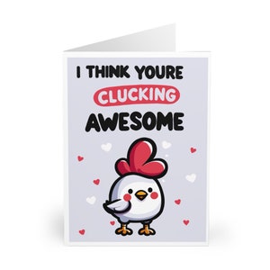 Je pense que vous gloussez une carte de voeux amusante et géniale, une carte de poulet de dessin animé coquine pour les anniversaires, la Saint-Valentin, juste parce que