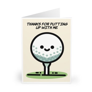 Thanks for Putting Up with Me Golf Card • Funny Thank You or Father’s Day Card • Humorous Greeting for Him • Golf Pun Card for Dad partner