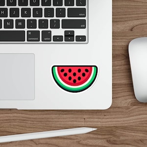 Watermelon Sticker – Cute Fruit Vinyl Sticker, Summer Laptop Sticker, Waterproof, Bold Red Green Fruit Design for Water Bottles & More