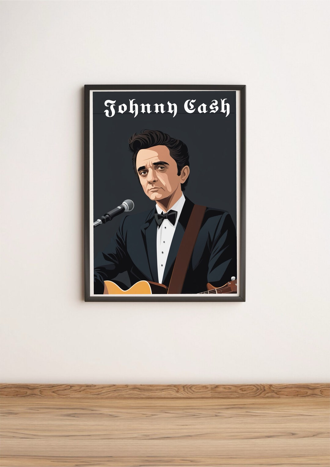 Johnny Cash Cartoon Art Print | Country Music Wall Decor | Man in Black ...