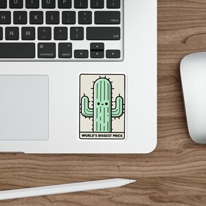 WASSERDICHTER weltgrößter Prick-Aufkleber - Lustiger Kaktus Wortspiel Vinyl-Aufkleber | Wasserdichter Pflanzenaufkleber für Laptop, Journal, Auto, Geschenk, Schließfach