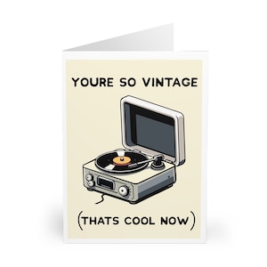 Biglietto "Sei così vintage (che adesso è fantastico)" • Biglietto di auguri con giradischi retrò • Biglietto di compleanno divertente o per pensare a te • Regalo per gli amanti della musica