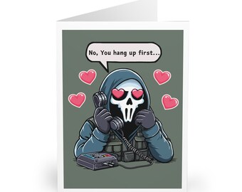 No, You Hang Up First Greeting Card • Cute Gaming Love Card • Funny Valentine’s Day Gift • Gamers Romance • Nerdy Anniversary Card
