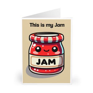 CUTE GREETING – “This Is My Jam” | Kawaii Jam Jar Design, Birthday, Anniversary & Thank You Greeting, Handmade UK