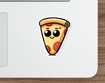 Waterproof Cheesy Pizza Slice Sticker – Cartoon Food Decal
